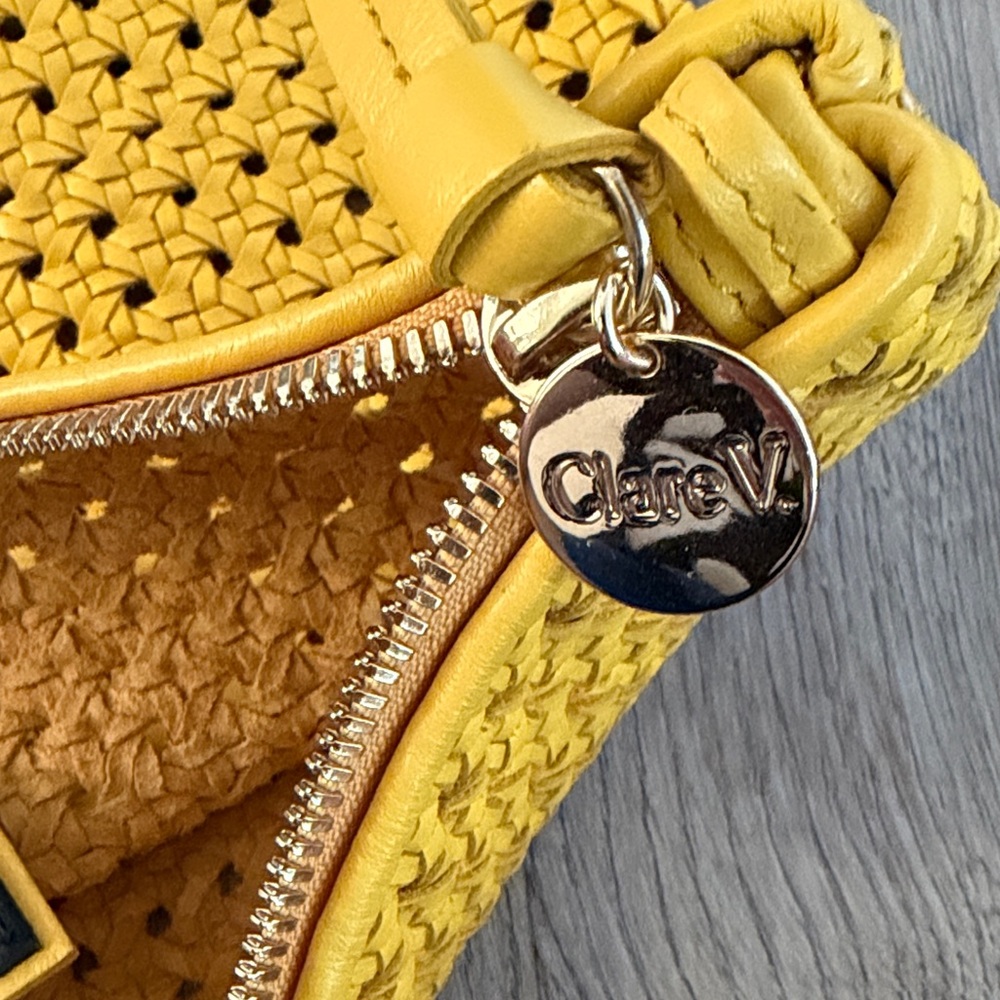 Clare V. Flat Clutch with tabs in Dandelion Rattan - Picture 3 of 3
